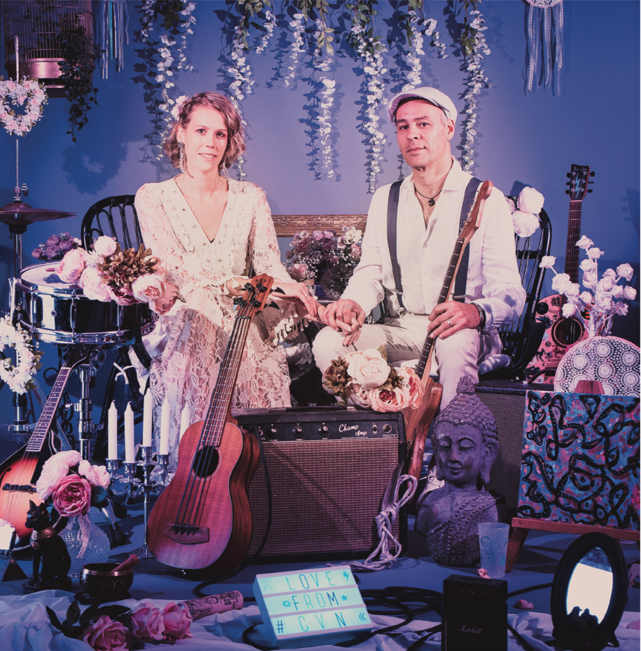 pochette de l'album 3.8 de CVN, photo représentant Virginie et Nicolas BRAVIN