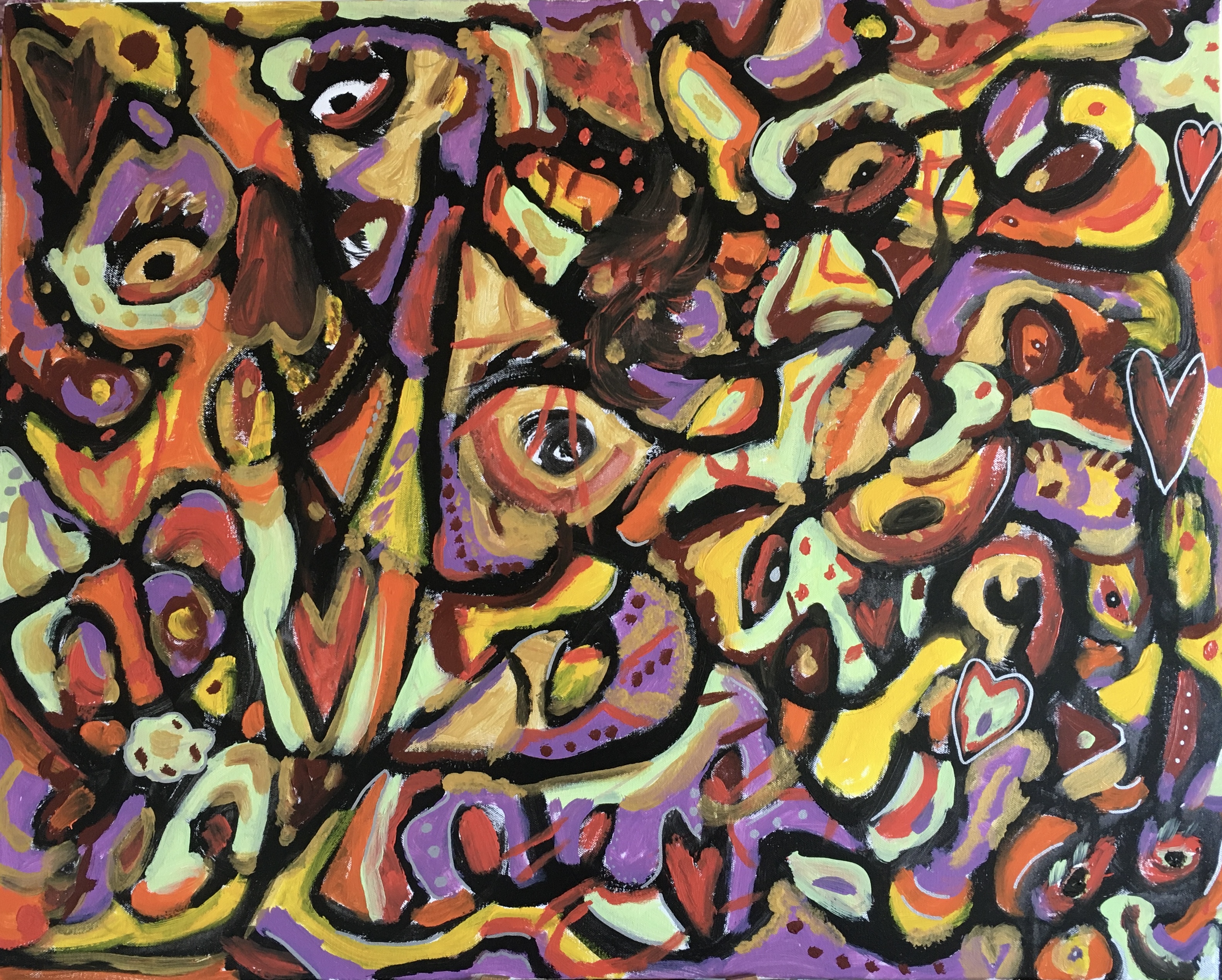 tableau, peinture de Virginie BRAVIN nommé EFFRACTER 1, peinture acrylique