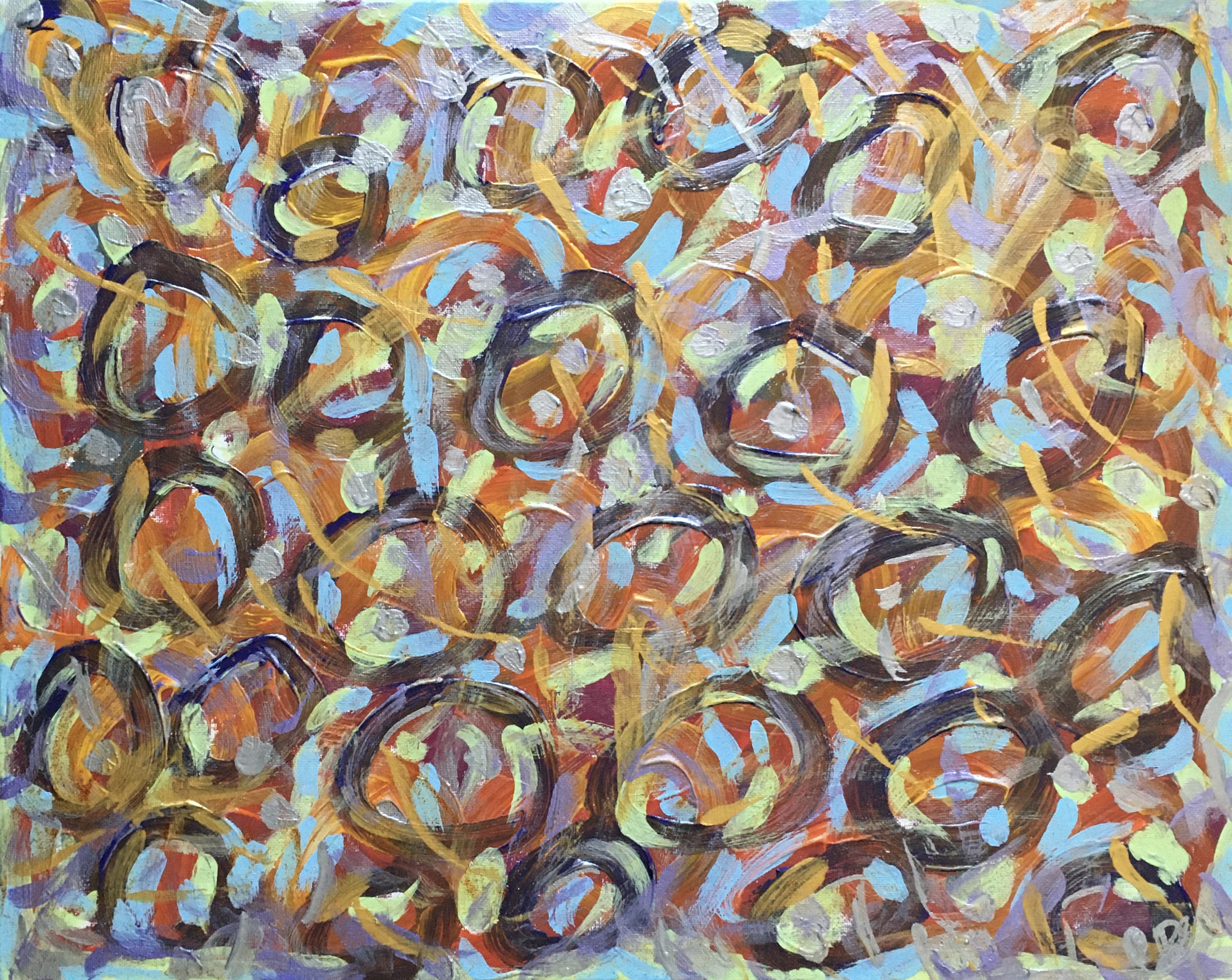 tableau, peinture de Virginie BRAVIN nommé ÉCLAIRER 1, peinture acrylique