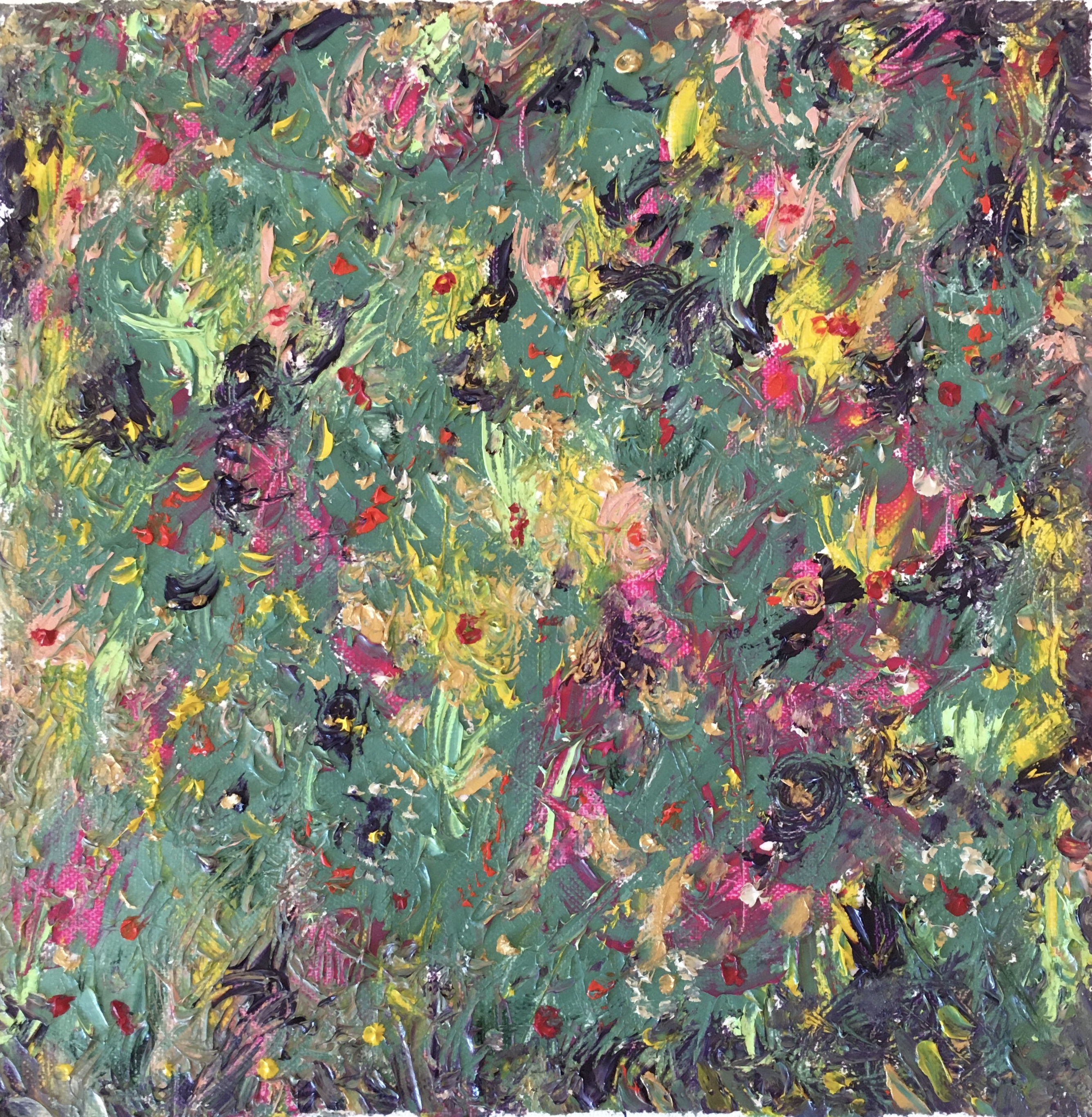 tableau, peinture de Virginie BRAVIN nommé Eclosion 9, peinture à l'huile