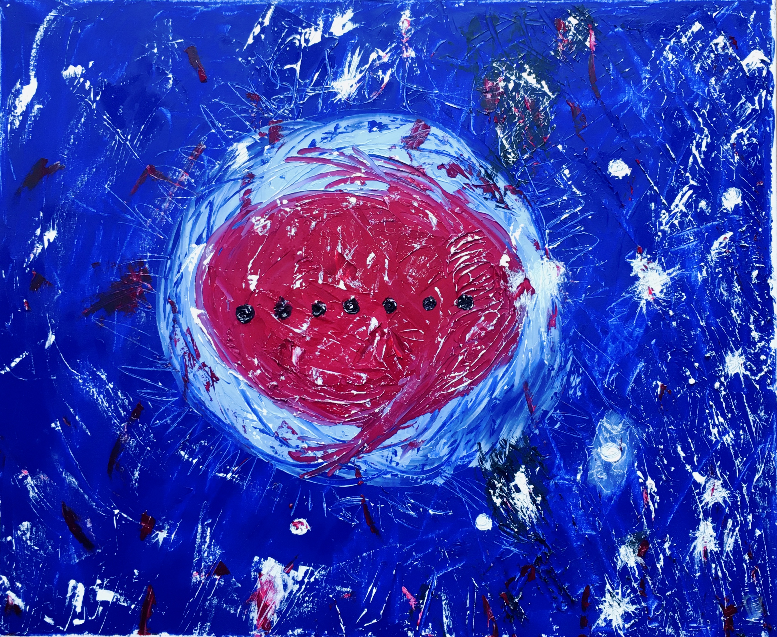 tableau, peinture de Virginie BRAVIN nommé nuit noir de l'âme 1, peinture à l'huile
