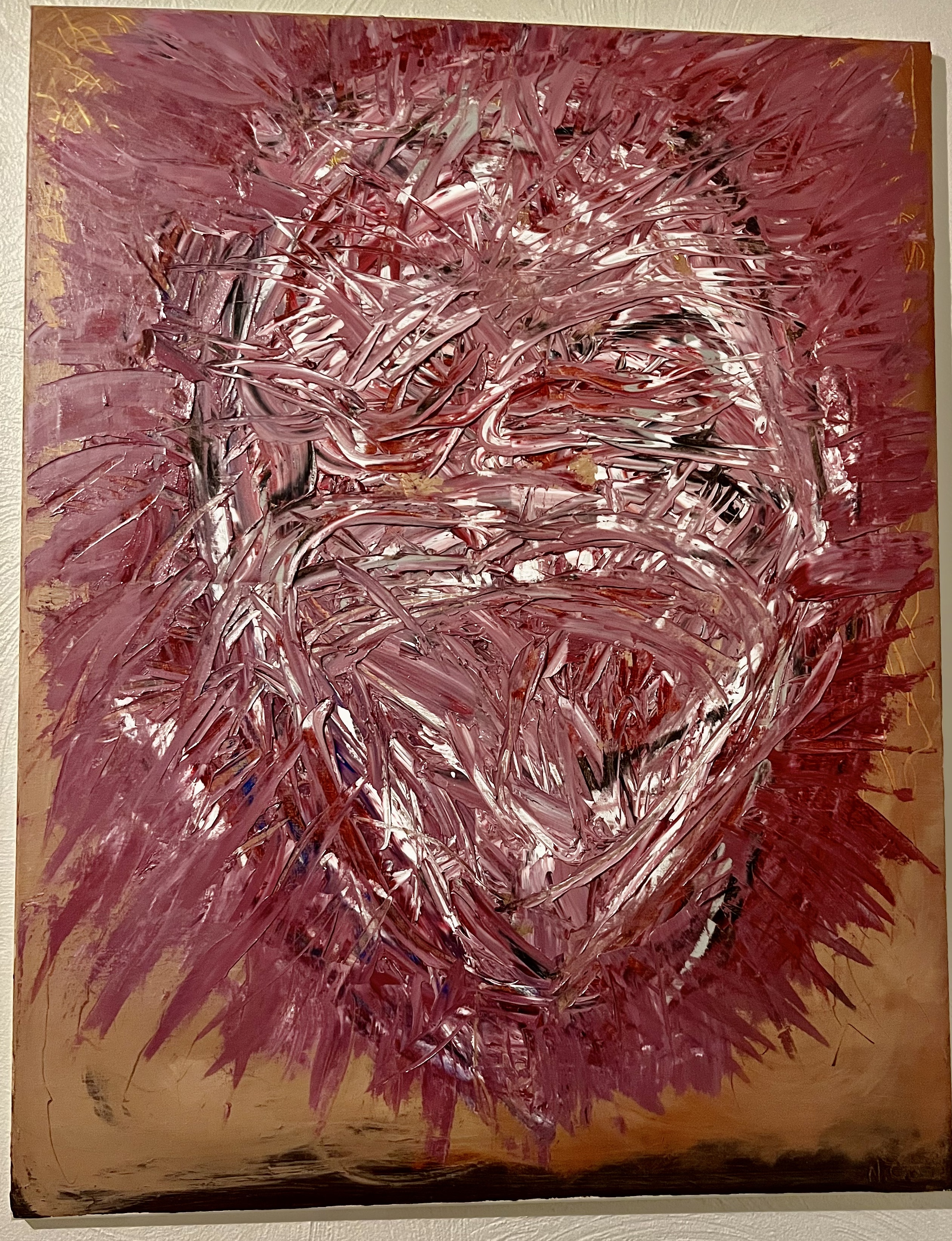 photo d'une peinture à l'huile de Nicolas BRAVIN représentant un cri déchirant nommé le CRI
