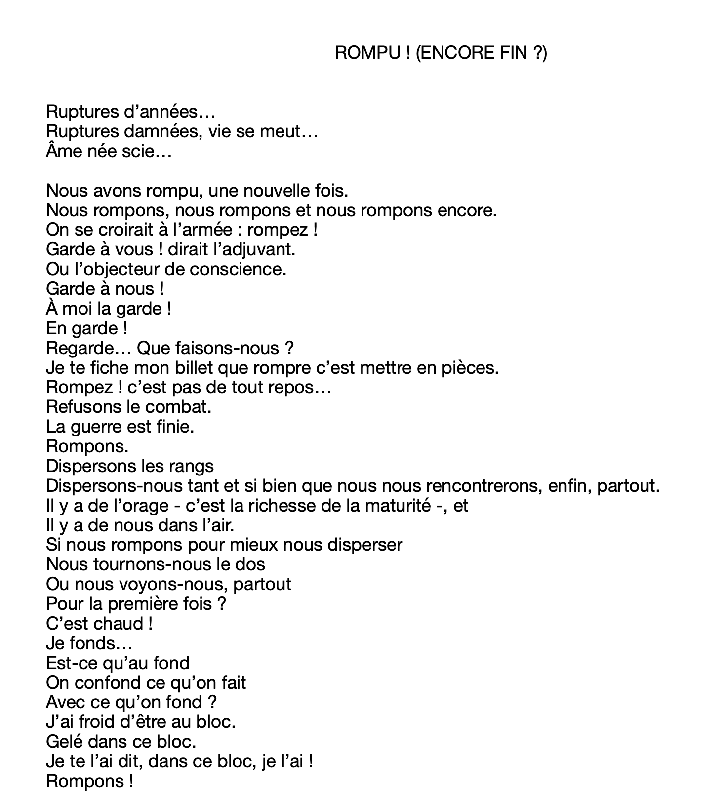 détail d'un texte d'écriture du livre de Nicolas BRAVIN intitulé "A bu".