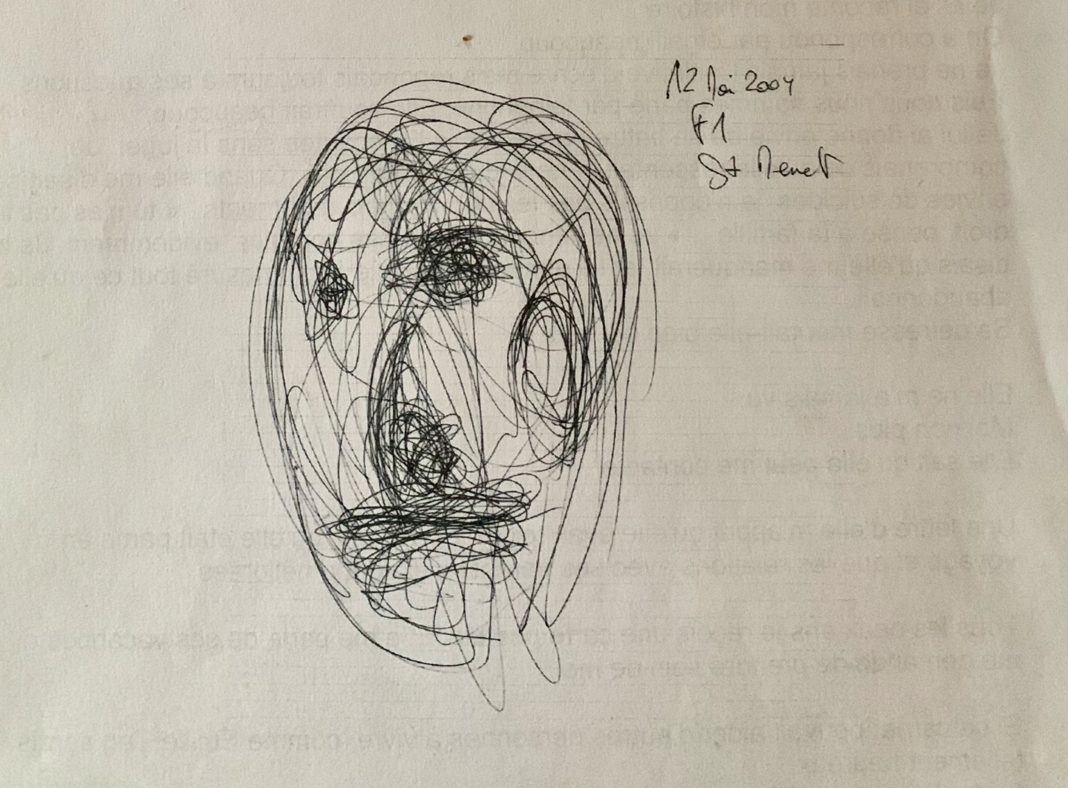 détail d'un texte d'écriture du livre de Nicolas BRAVIN intitulé "Carnet de déroute".
